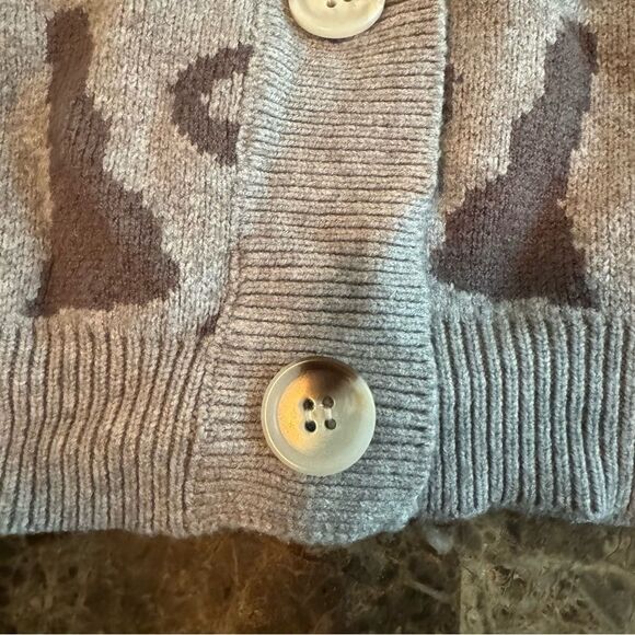 Paper Moon button front animal print cardigan sweater - Picture 9 of 12